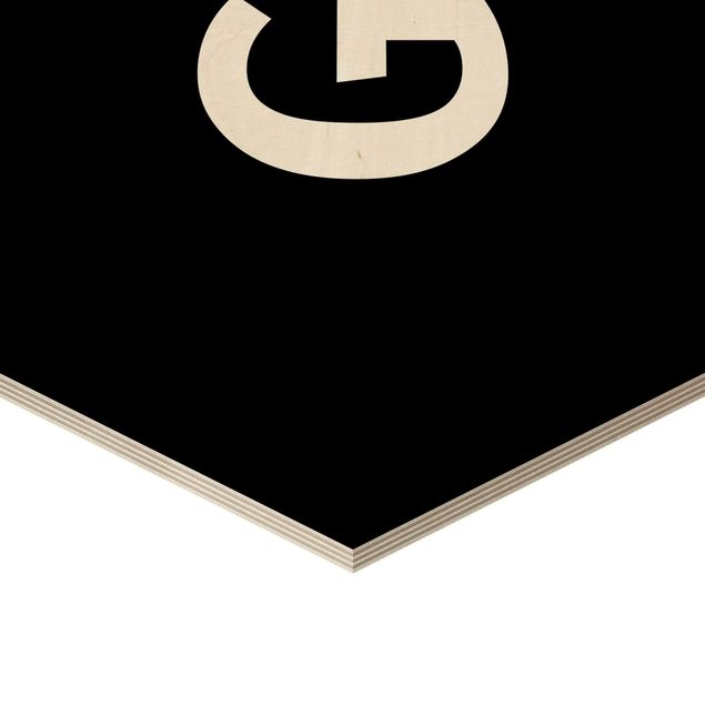 Quadros hexagonais Letter Black G