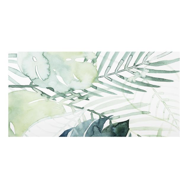 painel anti salpicos cozinha Palm Fronds In Water Color I