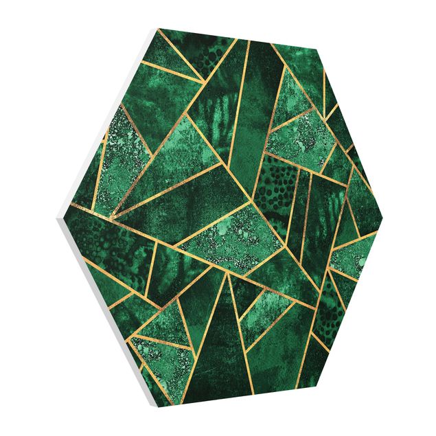 Quadros abstratos Dark Emerald With Gold