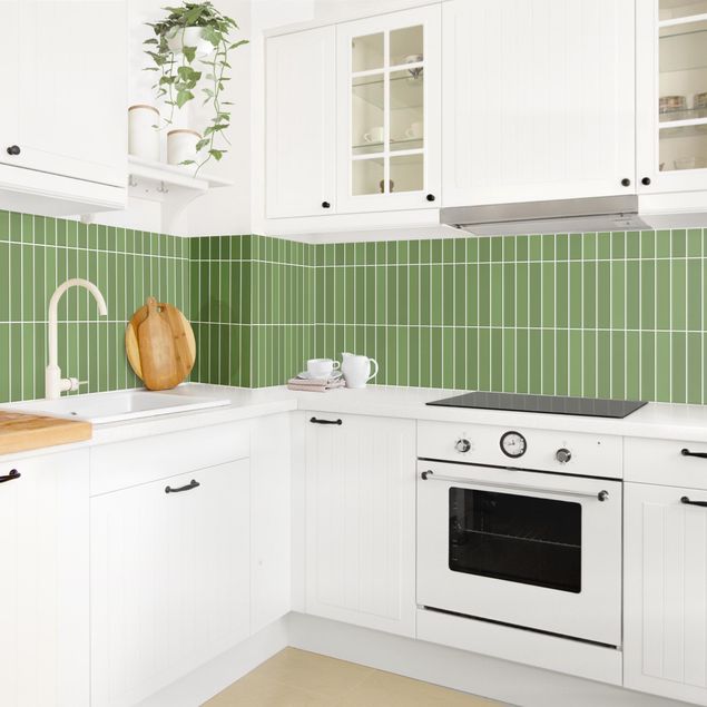 Backsplash de cozinha monocromático Subway Tiles - Green