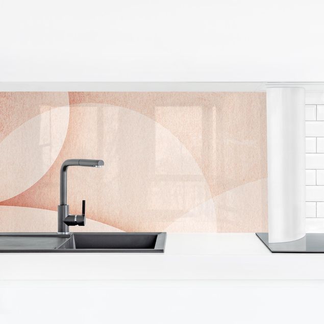 Backsplash de cozinha Abstract Graphics In Peach-Colour