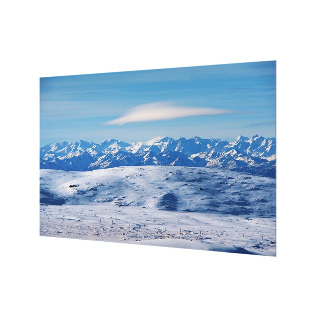 Painel anti-salpicos de cozinha Snowy Mountain Landscape