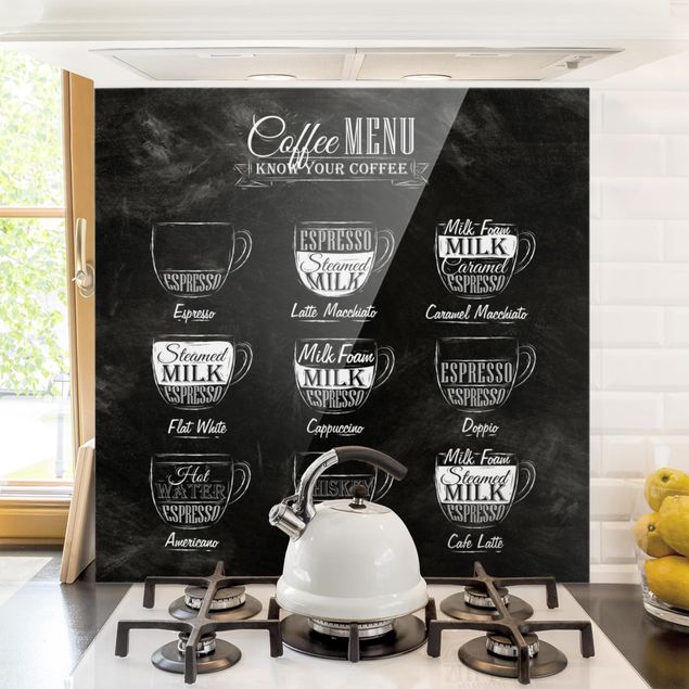 decoraçao para parede de cozinha Coffees chalkboard