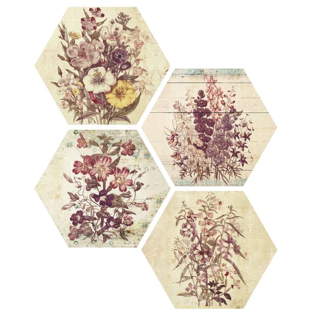 Quadros com frases Vintage Floral Collection