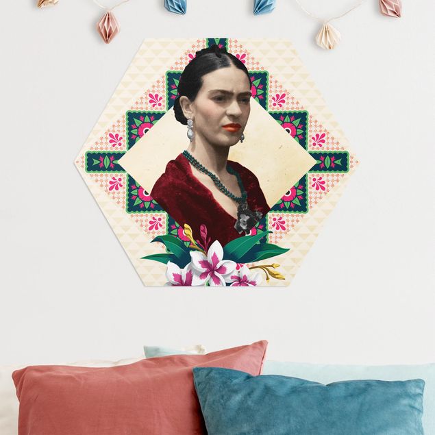 Quadros florais Frida Kahlo - Flowers And Geometry