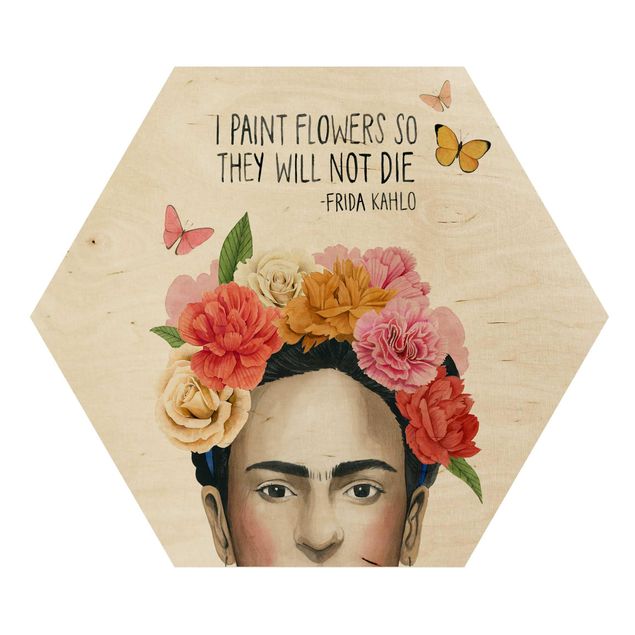 quadro de madeira para parede Frida's Thoughts - Flowers