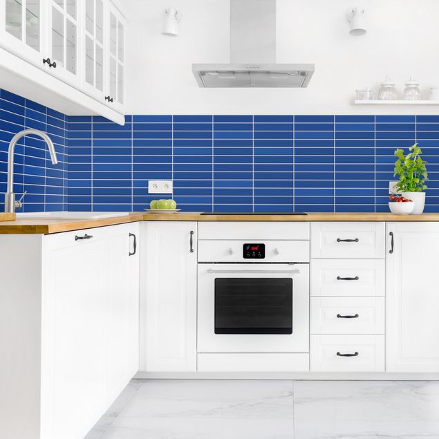 Backsplash de cozinha imitação azulejos Metro Tiles - Blue