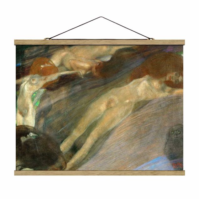 Quadros atos e eróticos Gustav Klimt - Moving Water