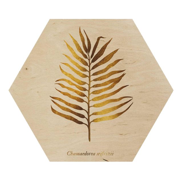 quadros em madeira para decoração Gold - Palm Leaf II