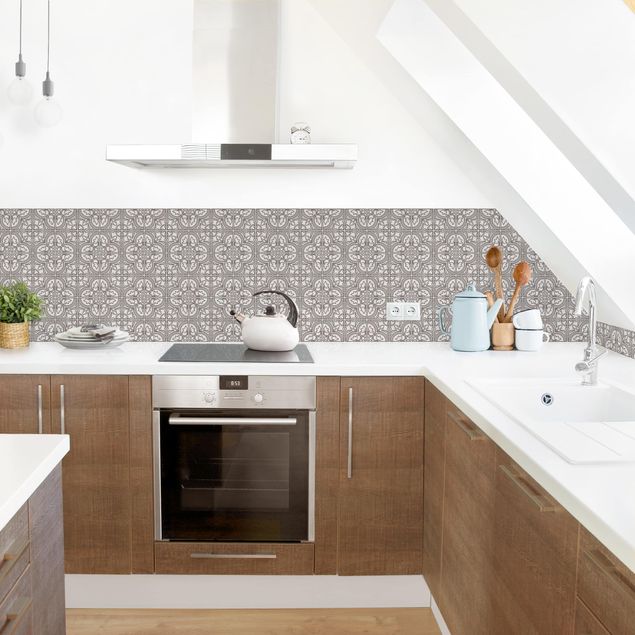 Backsplash de cozinha imitação azulejos Faro Grey