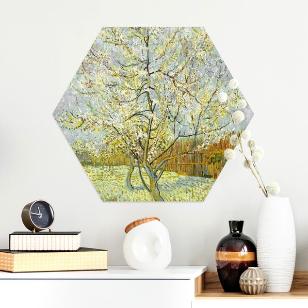 decoraçao para parede de cozinha Vincent van Gogh - Flowering Peach Tree