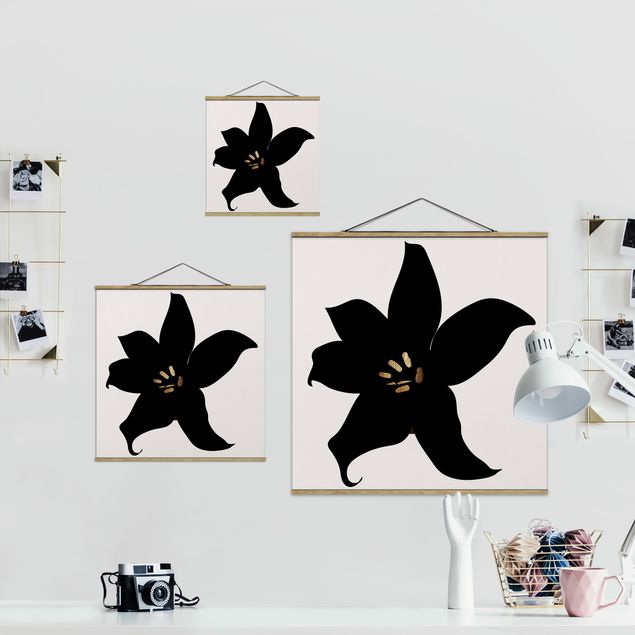 Quadros famosos Graphical Plant World - Orchid Black And Gold