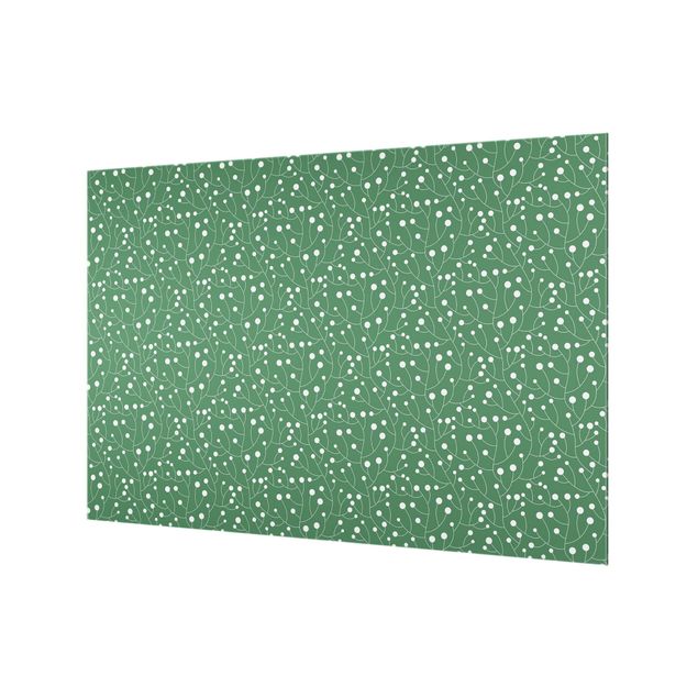 Painel anti-salpicos de cozinha Natural Pattern Growth With Dots On Green