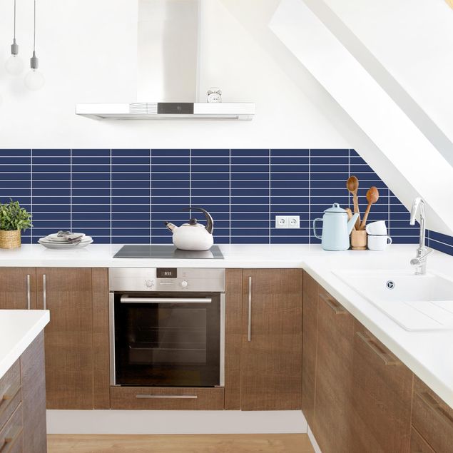 Backsplash de cozinha imitação azulejos Metro Tiles - Dark Blue