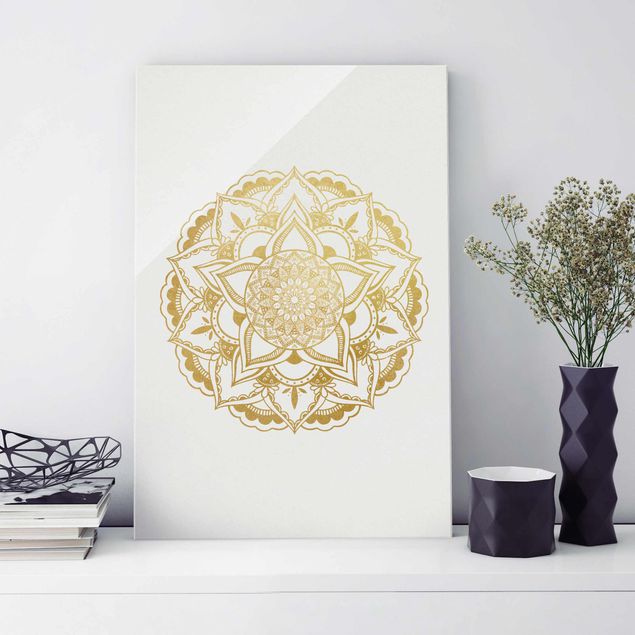 decoraçao para parede de cozinha Mandala Illustration Ornament White Black