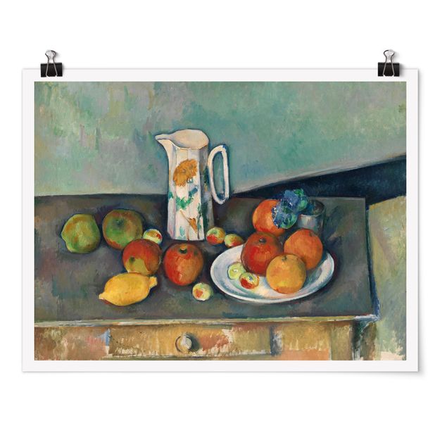 Quadros por movimento artístico Paul Cézanne - Still Life With Milk Jug And Fruit