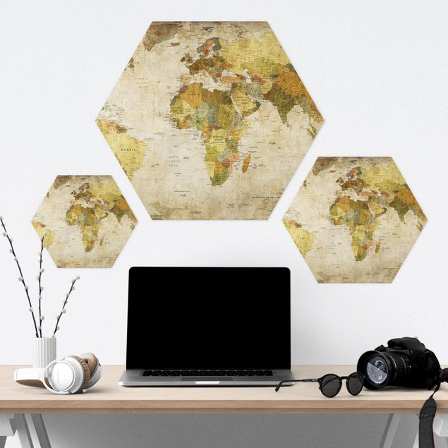 Quadros hexagonais World map