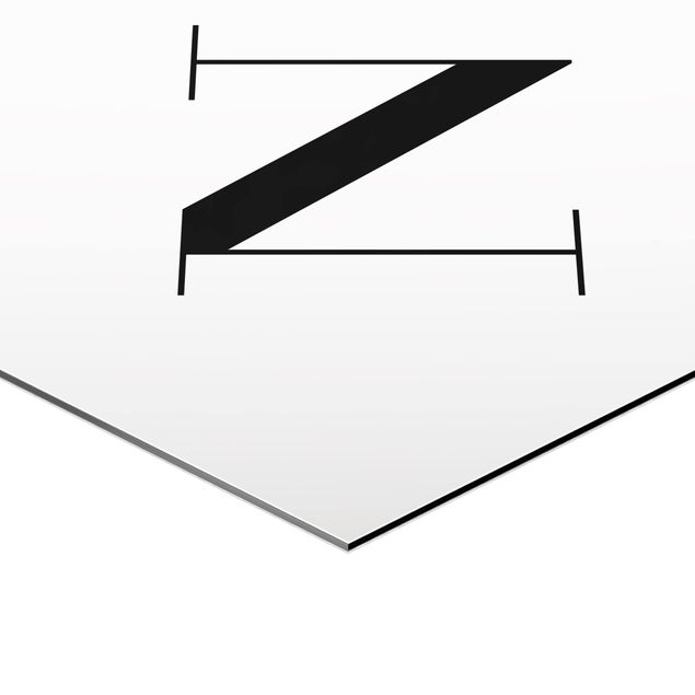 Quadros hexagonais Letter Serif White N