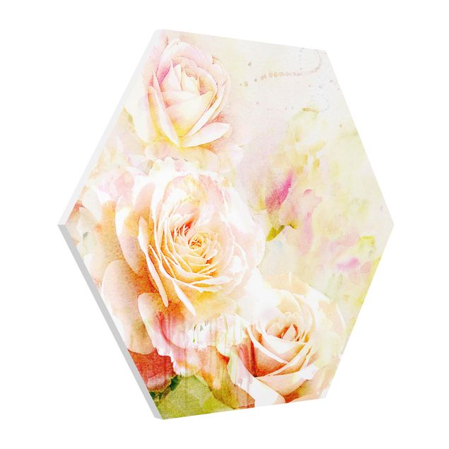 Quadros românticos Watercolour Rose Composition