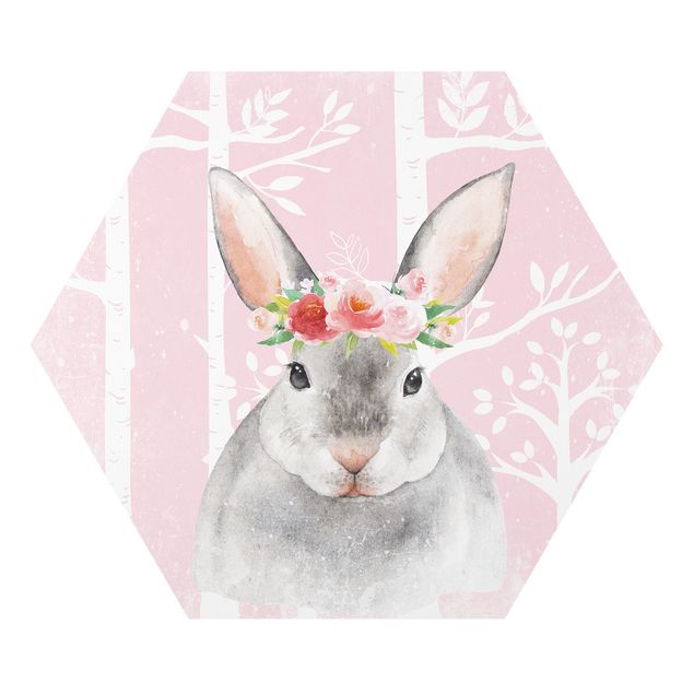 Quadros forex Watercolor Bunny Pink