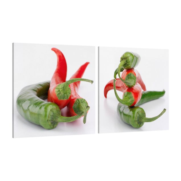 quadros flores Red and green peppers