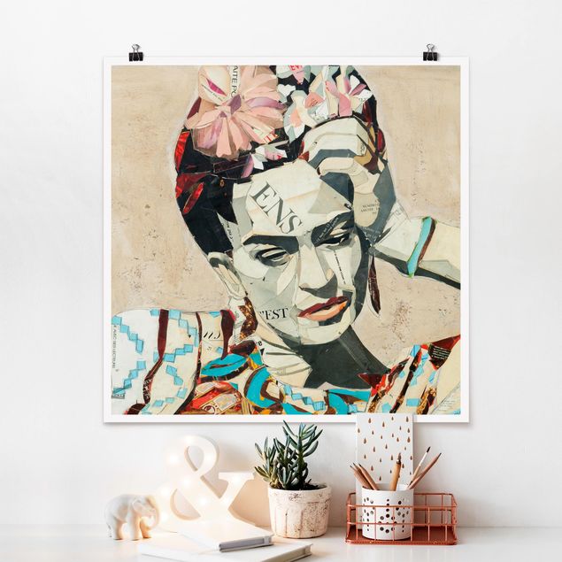 Posters quadros famosos Frida Kahlo - Collage No.1