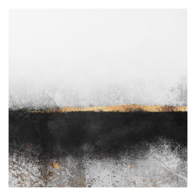 Quadros de Elisabeth Fredriksson Abstract Golden Horizon Black And White
