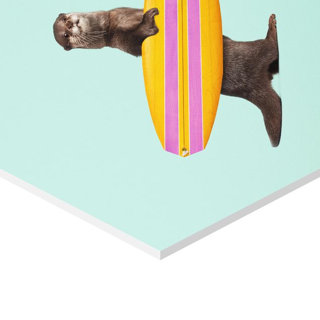 Quadros de Jonas Loose Otter With Surfboard