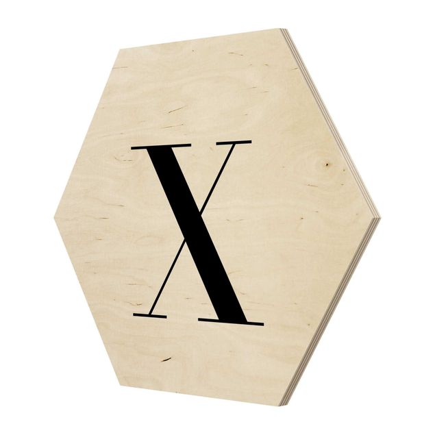 Quadros hexagonais Letter Serif White X