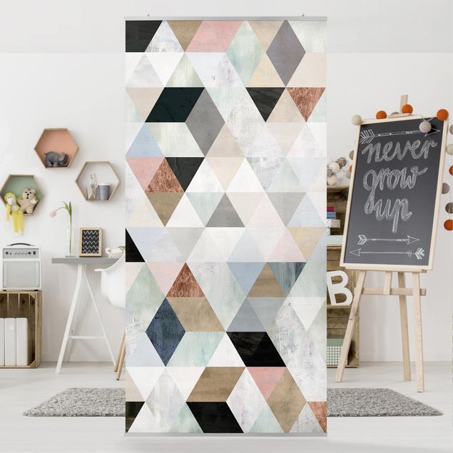 divisórias quartos Watercolour Mosaic With Triangles I
