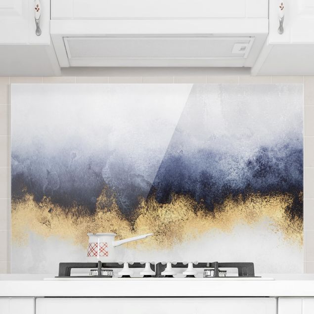 decoraçao para parede de cozinha Cloudy Sky With Gold