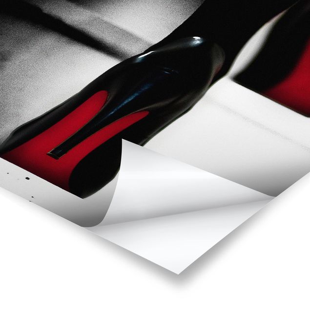 quadros preto e branco para decoração High Heels In Red