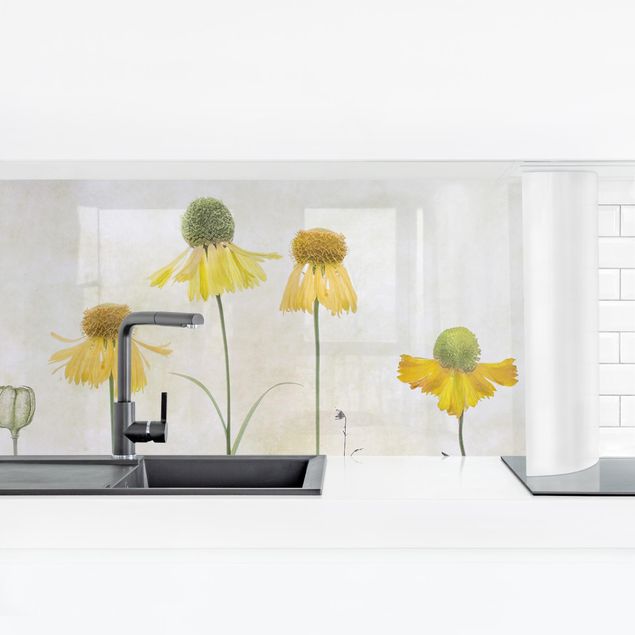 Backsplash de cozinha flores Yellow Helenium
