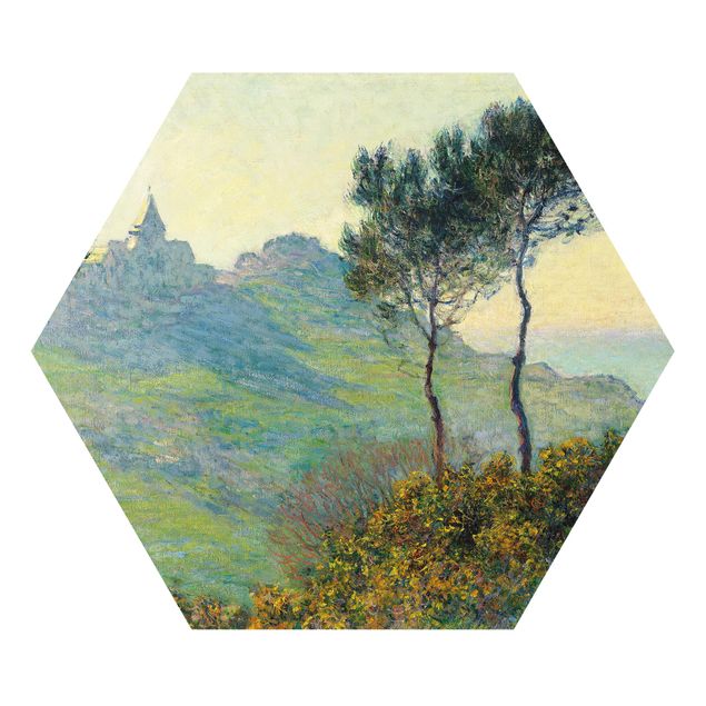 Quadros famosos Claude Monet - The Church Of Varengeville At Evening Sun