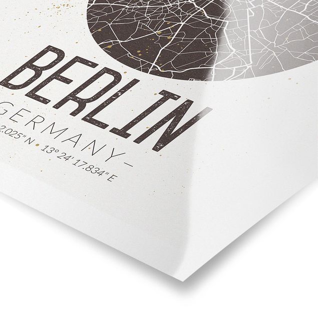 Quadros em marrom City Map Berlin - Retro