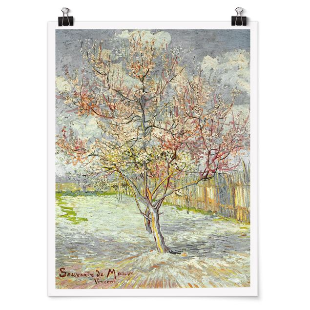 Quadros movimento artístico Pós-impressionismo Vincent van Gogh - Flowering Peach Trees