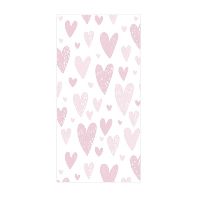 tapetes pequenos Small And Big Drawn Light Pink Hearts