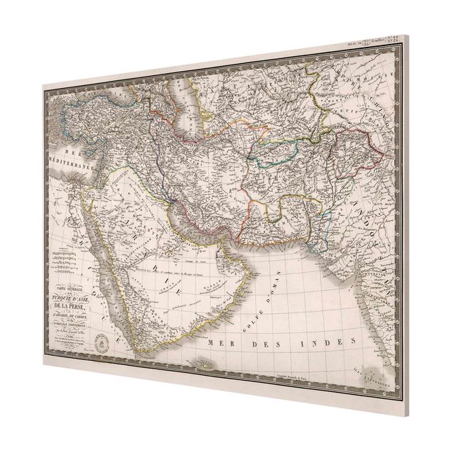 Quadros magnéticos frases Vintage Map In The Middle East