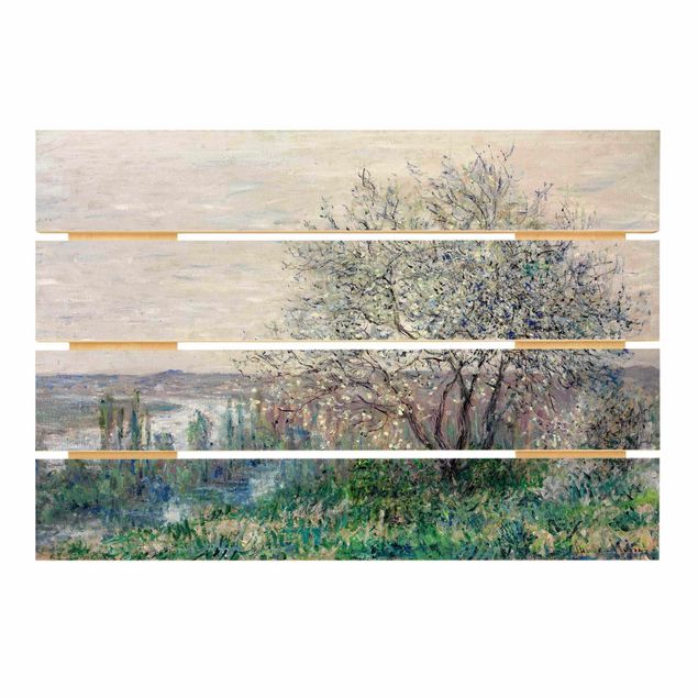 Quadros em madeira paisagens Claude Monet - Spring in Vétheuil