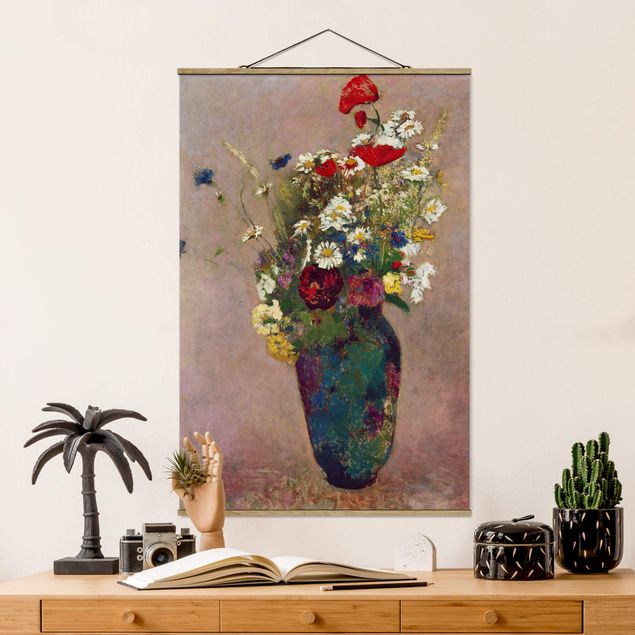 Quadros papoilas Odilon Redon - Flower Vase with Poppies