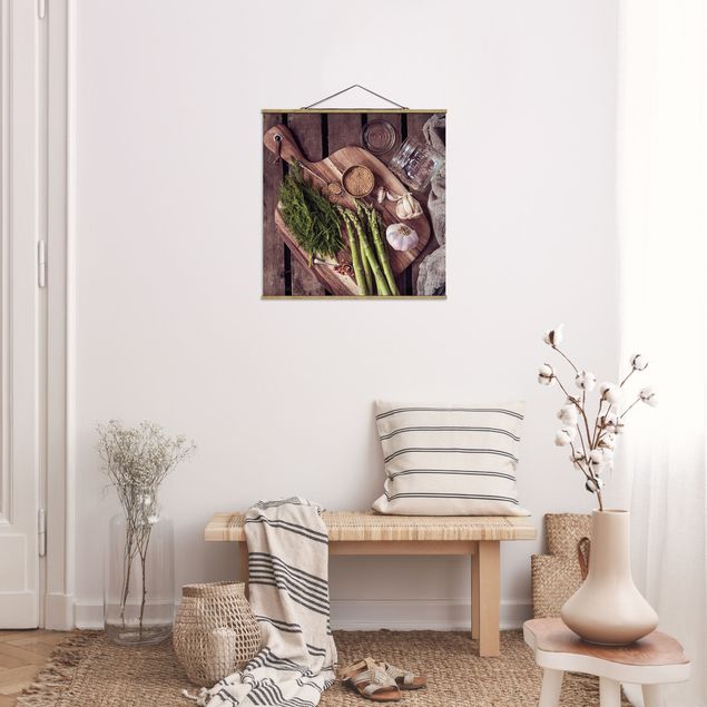 quadros modernos para quarto de casal Asparagus Rustic
