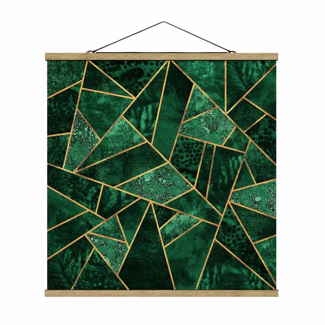 quadros abstratos para sala Dark Emerald With Gold