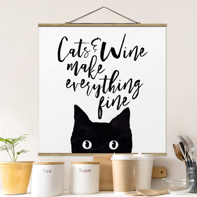 decoraçao cozinha Cats And Wine make Everything Fine