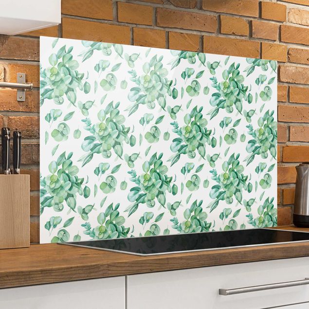decoraçoes cozinha Watercolour Eucalyptus Bouquet Pattern