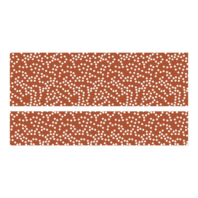 Papel autocolante para móveis Cama Malm IKEA Aboriginal Dot Pattern Brown