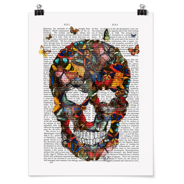 Posters animais Scary Reading - Butterfly Skull