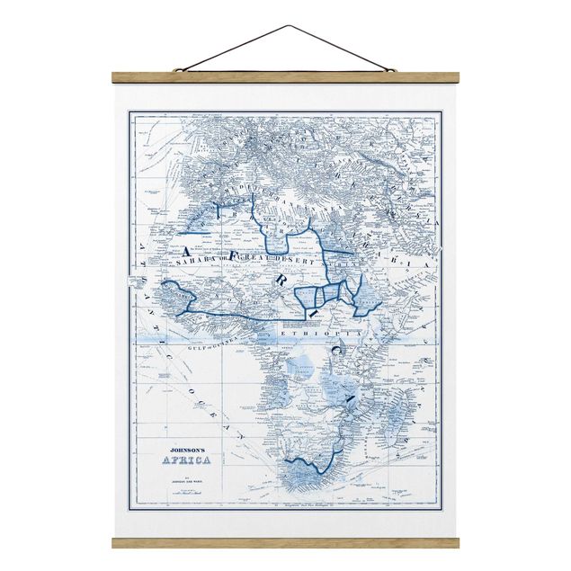 Quadros África Map In Blue Tones - Africa