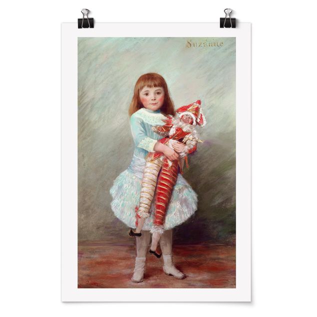 Posters quadros famosos Auguste Renoir - Suzanne with Harlequin Puppet