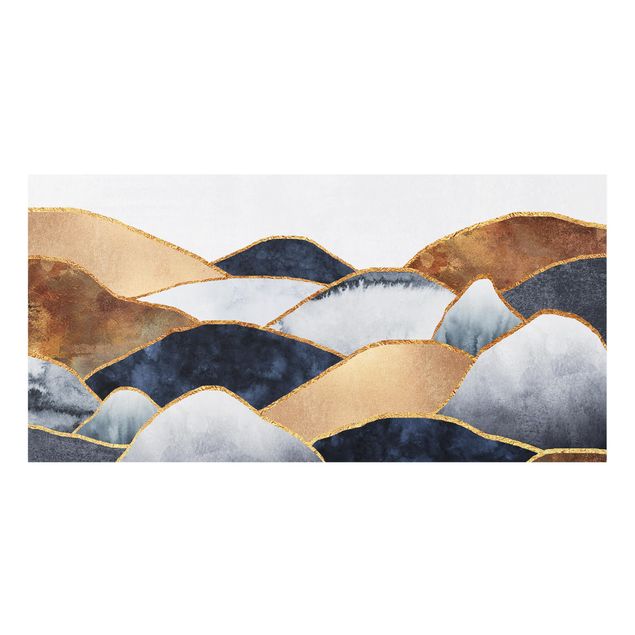 Quadros de Elisabeth Fredriksson Golden Mountains Watercolor