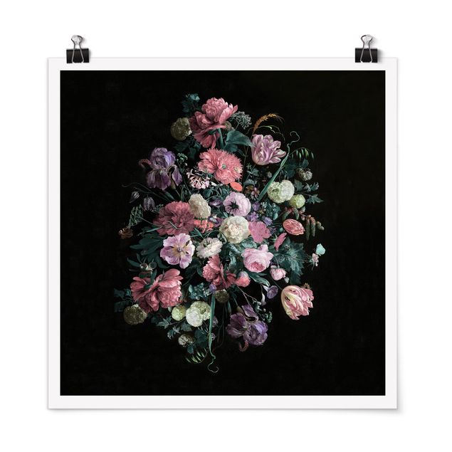Posters flores Jan Davidsz De Heem - Dark Flower Bouquet